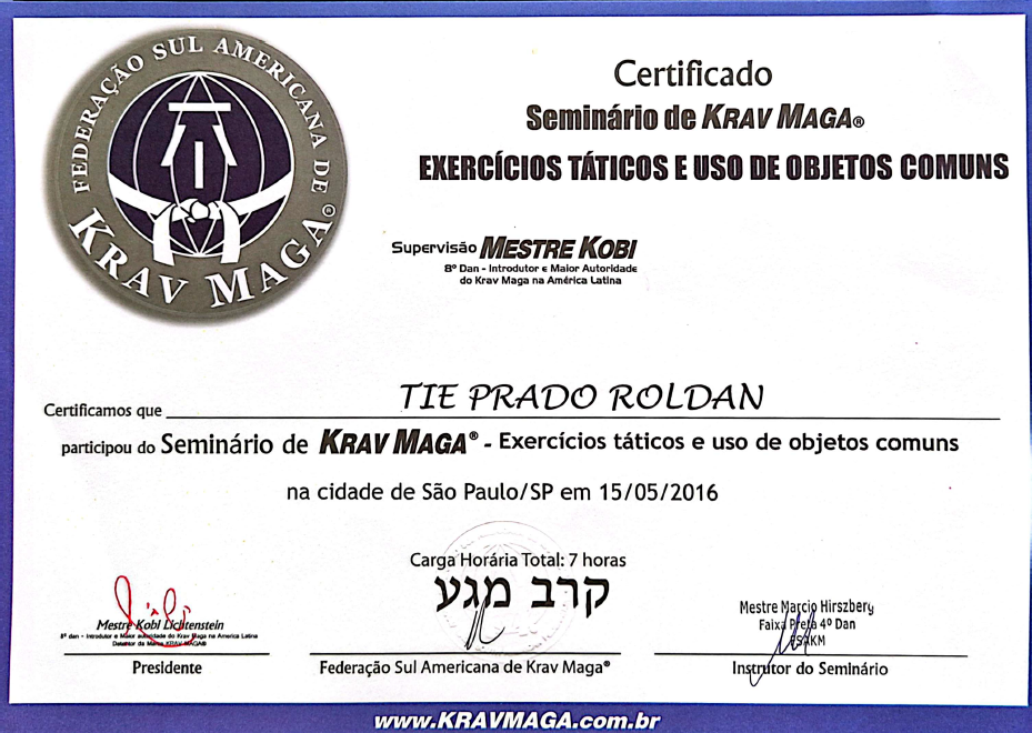 Certificado Kobi Lichtenstein