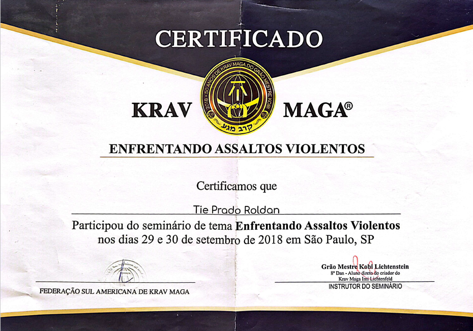 Certificado Kobi Lichtenstein